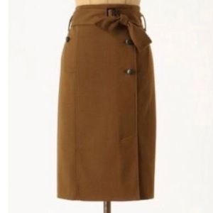Anthropologie Cartonnier belted trench pencil skirt